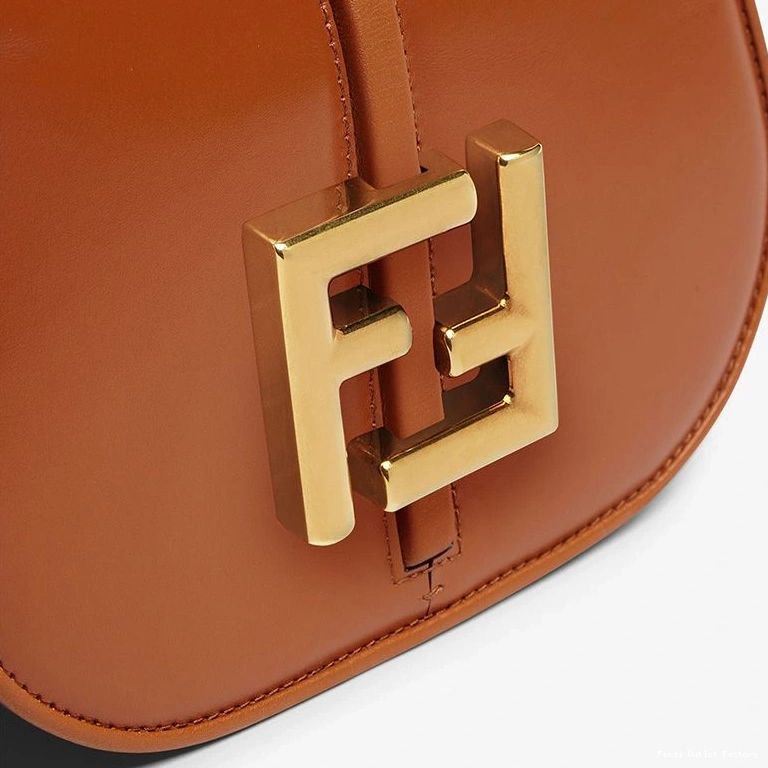 Vintage HOT Calf In Brown Bag Leather Fendi Mini C'mon 0817